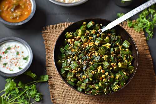 Moongphali Bhindi | Peanut Okra Stir fry Recipe