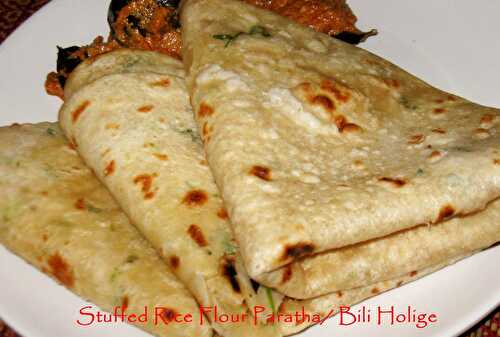 Bili Holige |Stuffed Rice Flour Paratha | Rice Flour Puran Poli