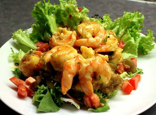 Crevetten Salat mit Asiatischem Dressing und Auberginen – Shrimp Salad with Asian Dressing and Eggplants – Pane Bistecca
