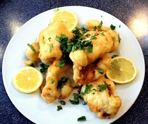 Egli Filet im Bierteig mit Knoblauch Spargeln – Perch Filets in Beer Batter with Garlic Asparagus – Pane Bistecca