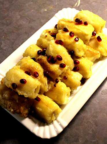 Gebratene Bananen mit Honig und Granatapfelkernen – Fried Bananas with Honey and Pomegranate Seeds – Pane Bistecca