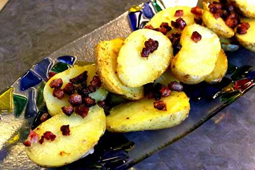 Gebratene Kartoffelhälften mit Speck – Pan-Fried Potato halves with Bacon – Pane Bistecca