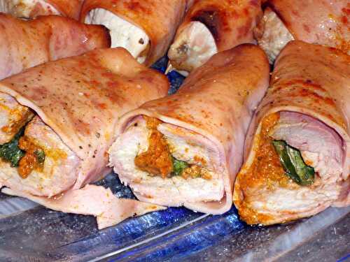 Gefüllte Schweineplätzchen im Schinken Mantel – Stuffed Pork Escallops in Ham – Pane Bistecca
