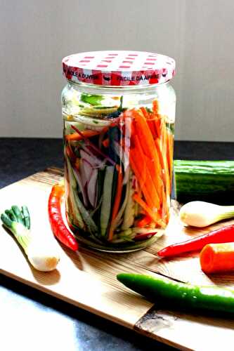 Gemischtes, eingelegtes Gemüse chinesische Art, passend zu Bao Brötchen – Mixed pickled Vegetables the Chinese way, perfect to Bao Buns – Pane Bistecca