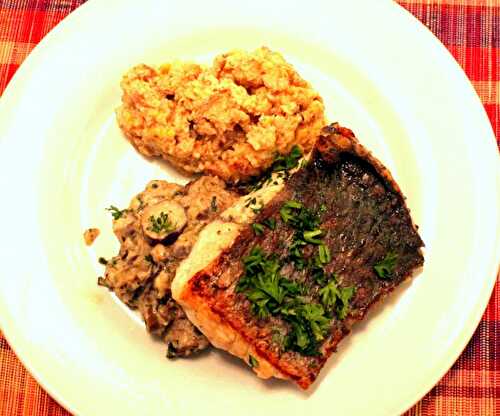 Haddock Filets auf Auberginen-Sardellensauce – Haddock Fillets on Eggplant-Anchovy Sauce – Pane Bistecca