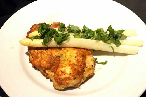 Hühner Piccata mit weissem Spargel – Chicken Piccata with white Asparagus – Pane Bistecca