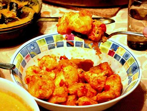 Indisch frittierter Blumenkohl in Tomatensauce – Indian fried Cauliflower in Tomato Sauce – Pane Bistecca