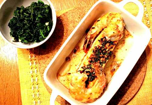 Knoblauch-Lachs mit gebratenen Riesengarnelen – Garlic-Salmon with fried Prawns – Pane Bistecca
