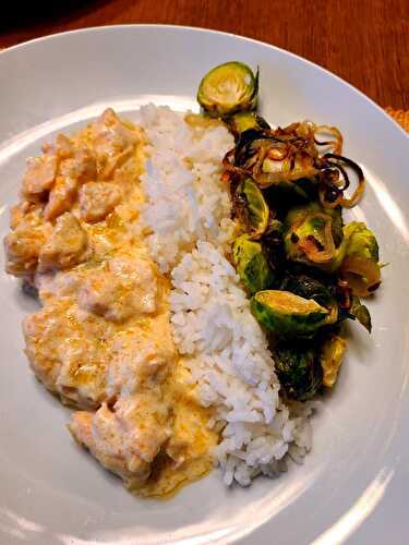 Lachs Ragout mit Reis und geröstetem Rosenkohl – Salmon Ragout with Rice and roasted Brussels Sprout – Pane Bistecca