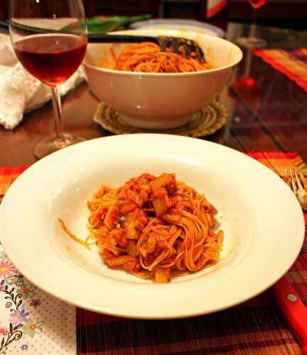 Spaghetti con Salsiccia e Finocchi – Spaghetti with Sausage and Fennel – Pane Bistecca