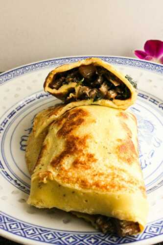 Omelette mit Pilzen und Auberginen Füllung – Omelette with Mushroom and Eggplant Filling