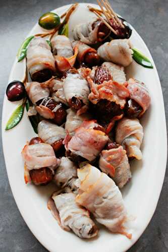 Speck-Dateln und Speck-Pflaumen als Fingerfood – Bacon wrapped Dates and Bacon wrapped Prunes as Finger-food