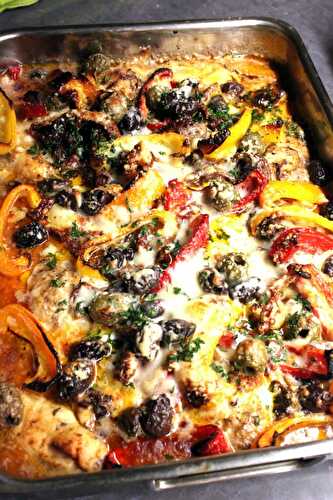 Poulet Brüstchen aus dem Ofen im Rotwein gekocht – Chicken Breasts cooked in Red Wine from the Oven