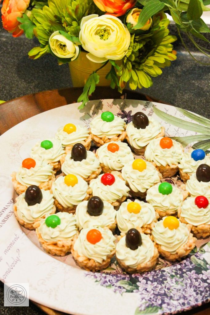 Rice Krispies und Marshmallow Osterkörbchen – Rice Krispies and Marshmallow Easter Baskets