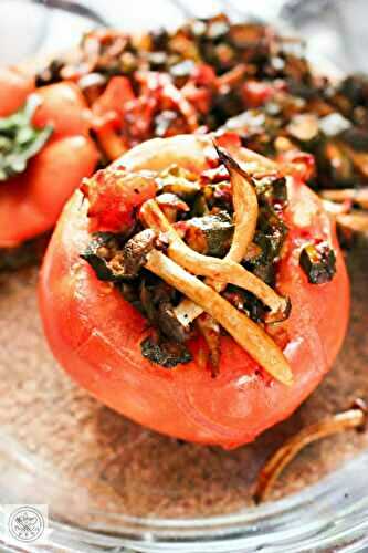 Mit Okra und Pilzen gefüllte Tomaten – Okra and Mushroom filled Tomatoes