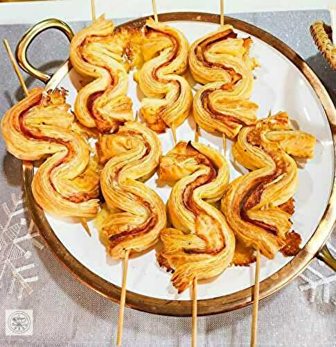 Blätterteig-Schlangen mit Schinken und Käse – Puff Pastry Snakes with Ham and Cheese