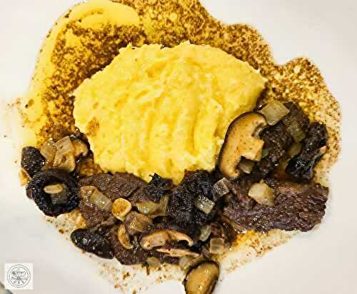 Denise’s Braised Short Ribs in Shiitake Prune Sauce with Polenta from the TM6