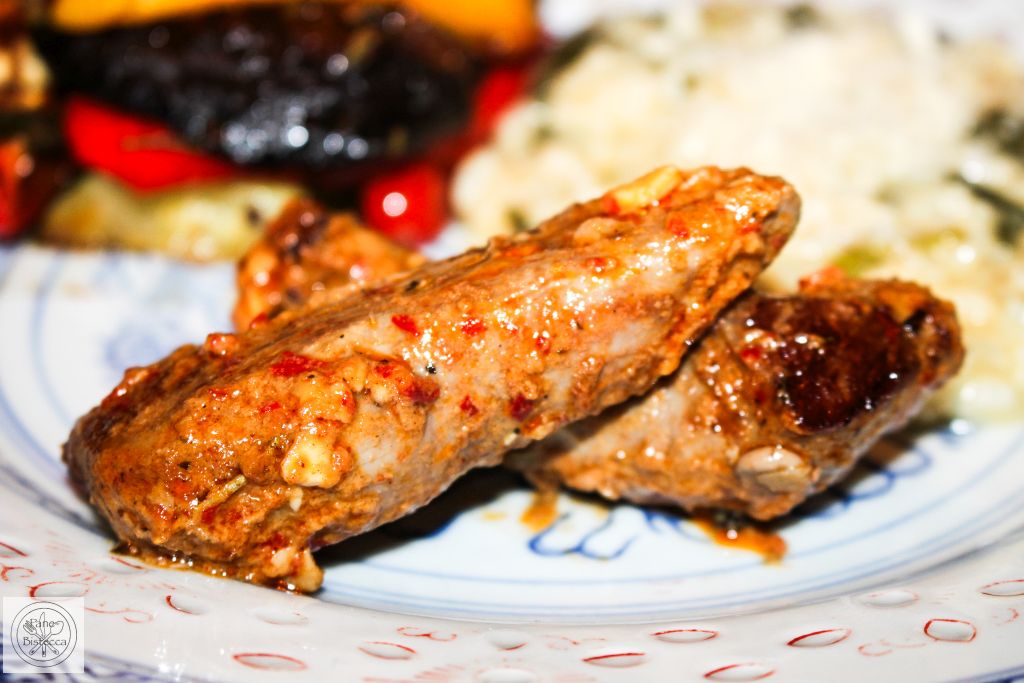 Lammfilets in Brandy-Marinade mit geröstetem Gemüse – Lamb Fillets in Brandy-Marinade with roasted Vegetables
