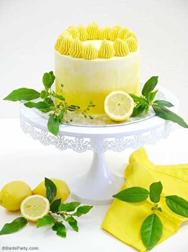 Lemon Ombre Layer Cake with Lemon Curd Filling
