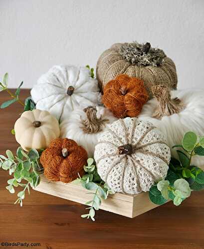 Party Ideas | Party Printables Blog: 5 Neutral DIY Pumpkin Decorations for Fall