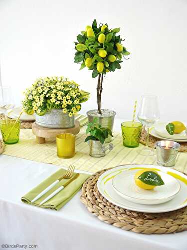 Party Ideas | Party Printables Blog: A Lemon Themed Tablescape for Summer