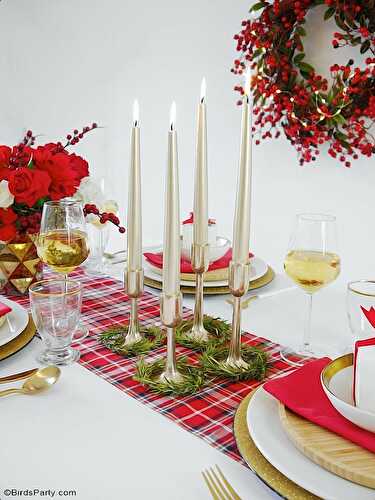 Party Ideas | Party Printables Blog: A Modern Plaid Tartan Christmas Table