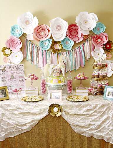 Party Ideas | Party Printables Blog: A Pink & Gold Carousel 1st Birthday Party