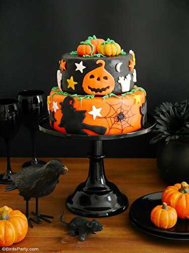 Party Ideas | Party Printables Blog: A Super Easy Two-Tier Halloween Cake