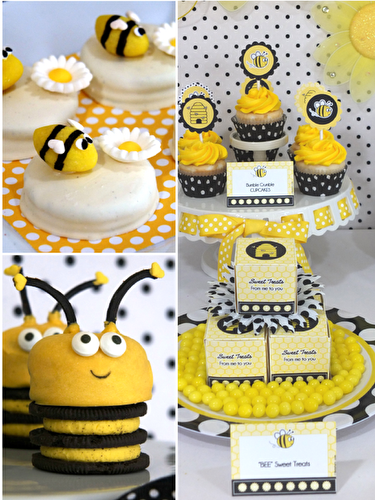 Party Ideas | Party Printables Blog: A Sweet as Honey Bee Birthday Party Desserts Table