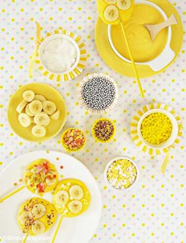 Party Ideas | Party Printables Blog: Banana & Chocolate Pops Recipe Two Ways