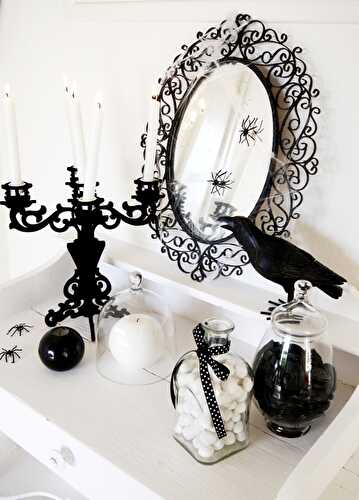Party Ideas | Party Printables Blog: Black and White Halloween Decorating Ideas