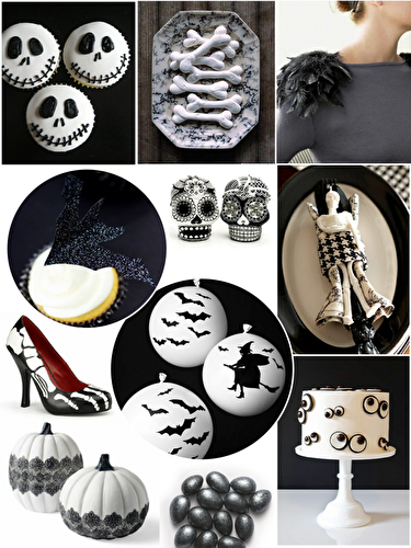 Party Ideas | Party Printables Blog: Black and White Halloween Party Ideas