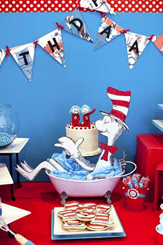 Party Ideas | Party Printables Blog: Cat in The Hat Inspired 3rd Birthday Party