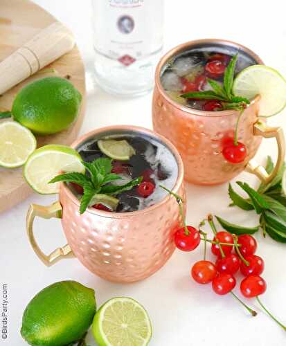 Party Ideas | Party Printables Blog: Cherry Moscow Mule Cocktail Recipe