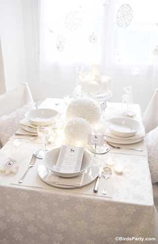 Party Ideas | Party Printables Blog: Christmas Party Ideas | White Winter Wonderland Dinner Party
