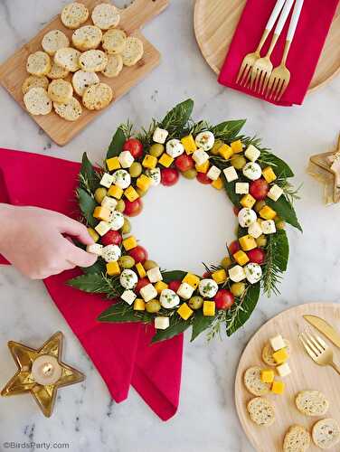 Party Ideas | Party Printables Blog: Christmas Wreath Cheese Platter Appetizer