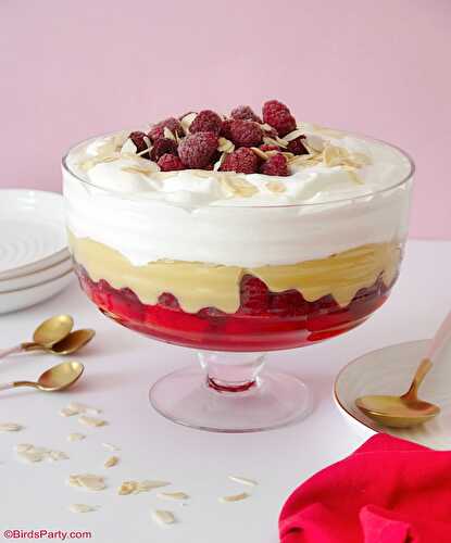 Party Ideas | Party Printables Blog: Classic English Trifle With Store Cupboard Ingredients and Frozen Raspberries