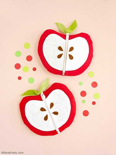 Party Ideas | Party Printables Blog: DIY Apple Shaped Zipper Pouch