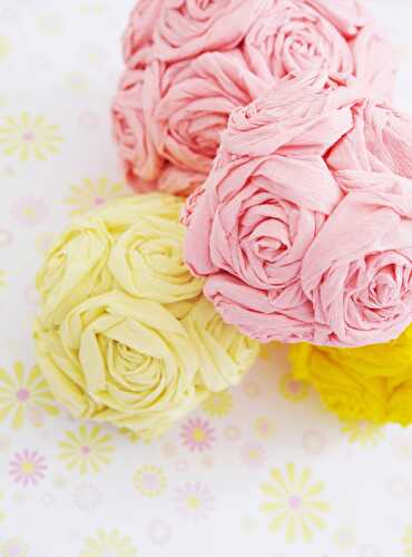 Party Ideas | Party Printables Blog: DIY Crepe Paper Flower Pomanders Party Decorations