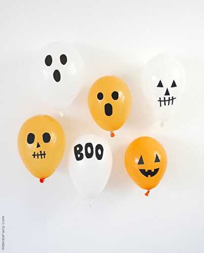 Party Ideas | Party Printables Blog: DIY Halloween Balloons with Black Electrical Tape