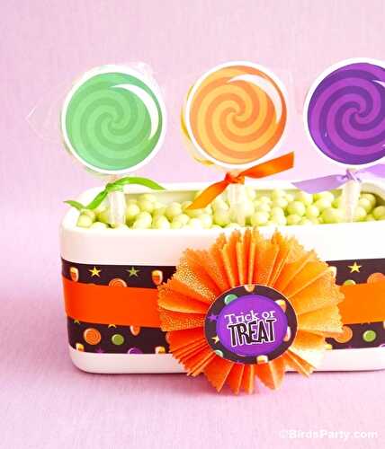 Party Ideas | Party Printables Blog: DIY Halloween Candy & Lollipop Party Centerpiece