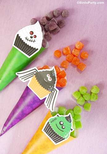 Party Ideas | Party Printables Blog: DIY Halloween Candy & Treat Cones 