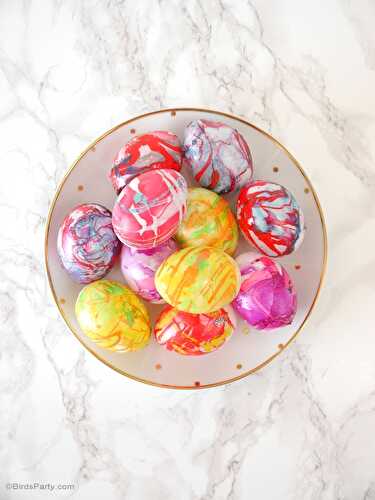 Party Ideas | Party Printables Blog: DIY Nail Polish Marbled Easter Eggs