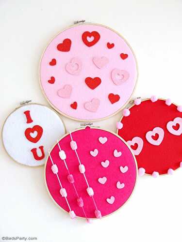 Party Ideas | Party Printables Blog: DIY No-Sew Embroidery Hoop Wall Art