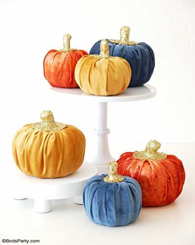 Party Ideas | Party Printables Blog: DIY No-Sew Velvet Pumpkins