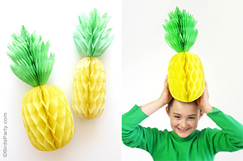 Party Ideas | Party Printables Blog: DIY Pineapple Honeycomb Party Decorations