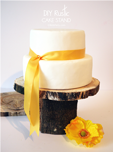 Party Ideas | Party Printables Blog: DIY Rustic Log Tree Stump Pedestal Cake Stand
