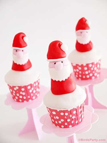 Party Ideas | Party Printables Blog: DIY Santa Fondant Cupcake Toppers