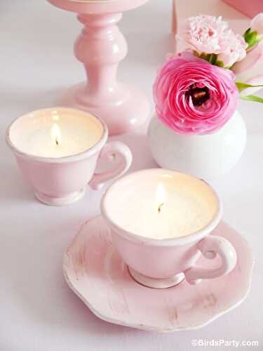 Party Ideas | Party Printables Blog: DIY Tea Cup Scented Candles Tutorial