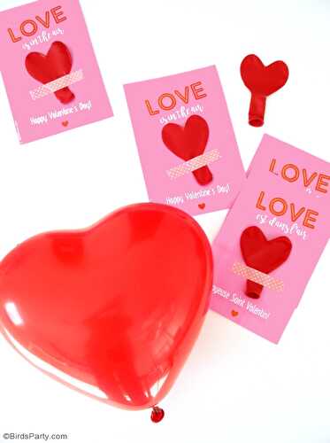 Party Ideas | Party Printables Blog: DIY Valentine's Balloon Favors with Free Printables 😍